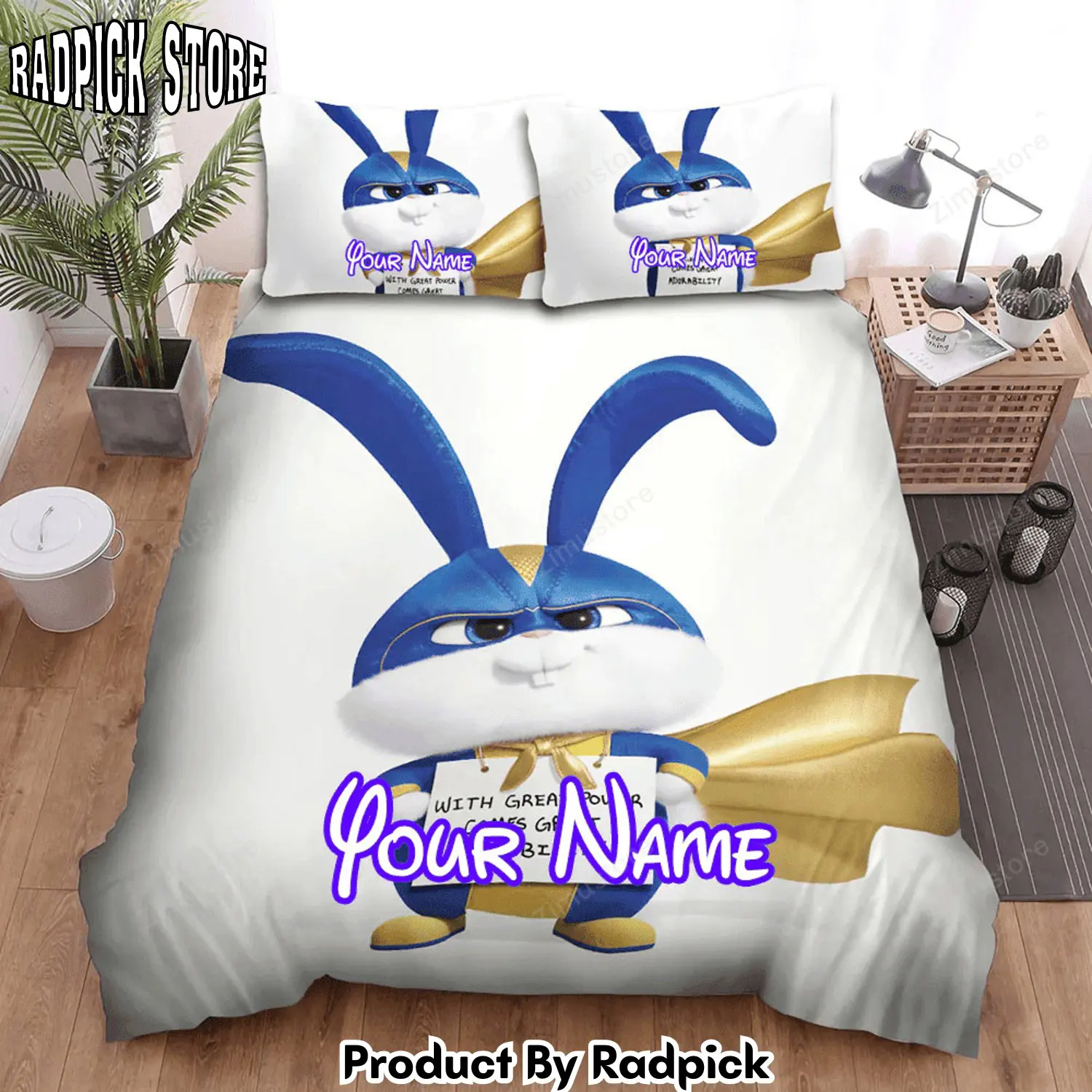 Radpick the secret life of pets 2 28201929 snowball poster bed sheets duvet cover personalized name bedding sets rp327941